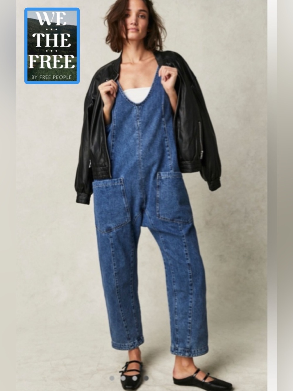 NWT Free People We The Free High Roller Jumpsuit Small Sapphire Blue Boho